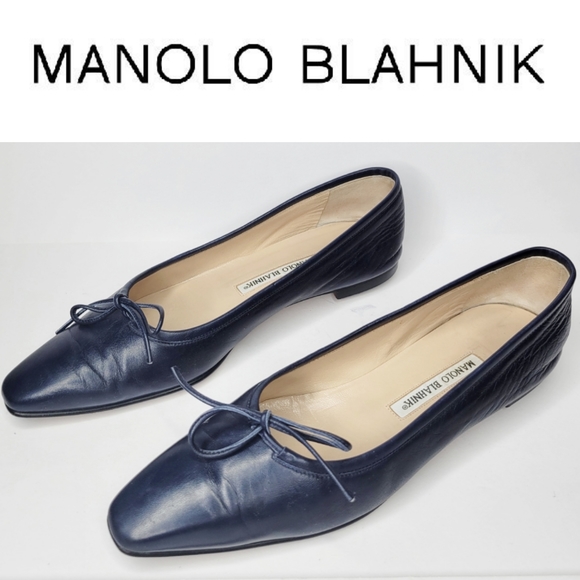 Manolo Blahnik Shoes - Manolo Blahnik Navy Ballet Loafers Women's Size Italy 39.5 US 9.5